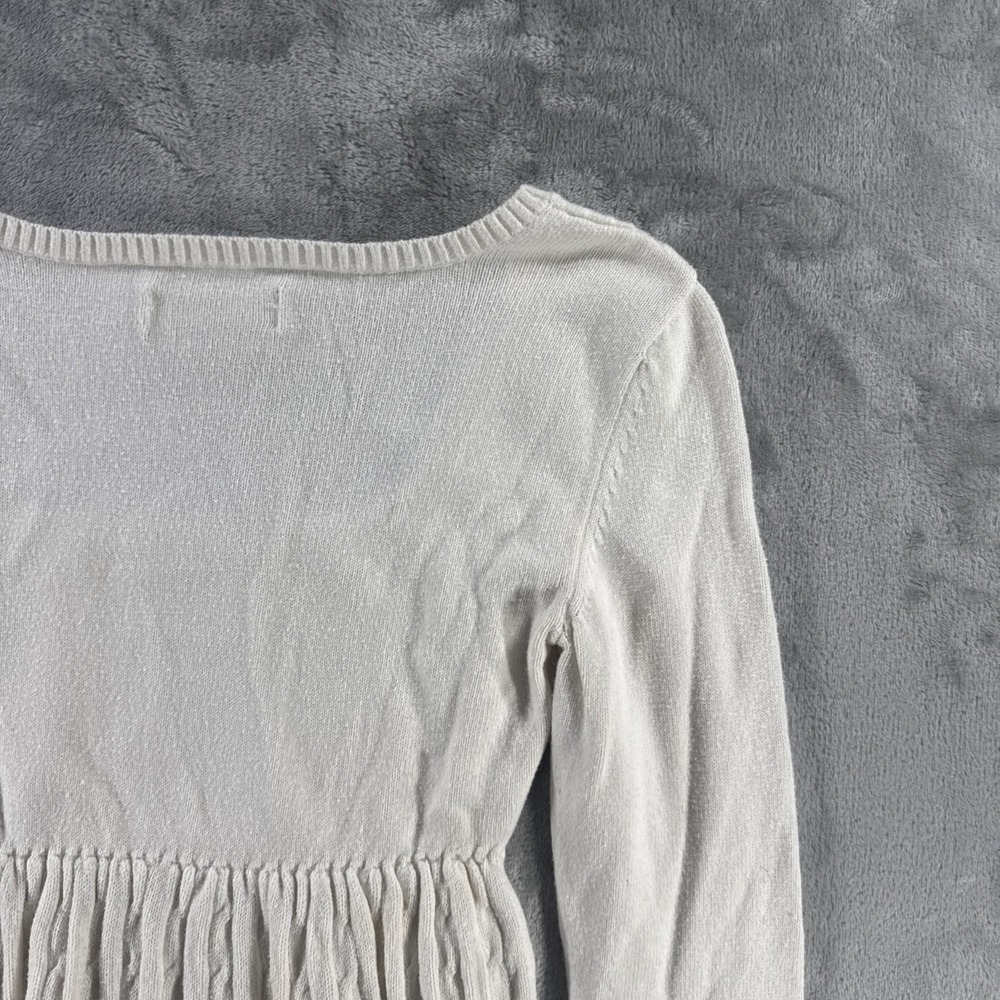 Hollister Babydoll‎ Top Sweater Women's XS White Cream Y2K Bella Swan 2000s - Picture 10 of 16